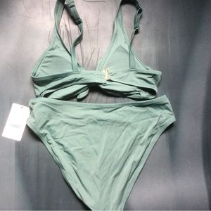New With Tags Lively Moss Green Two Piece Bathing Suit Size Small